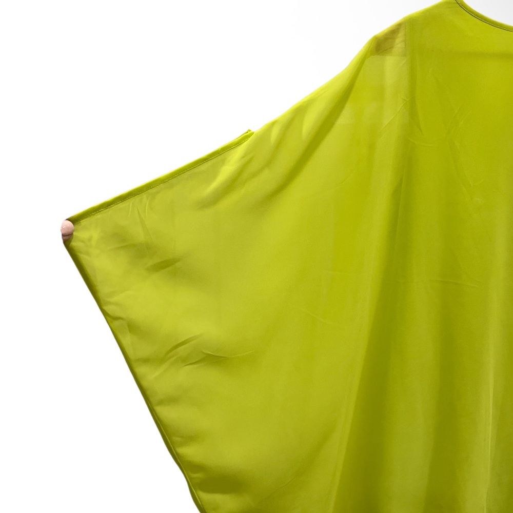 Kyle by Kyle Richards Neon Yellow Batwing Blouse Women’s Size Large - Picture 7 of 7